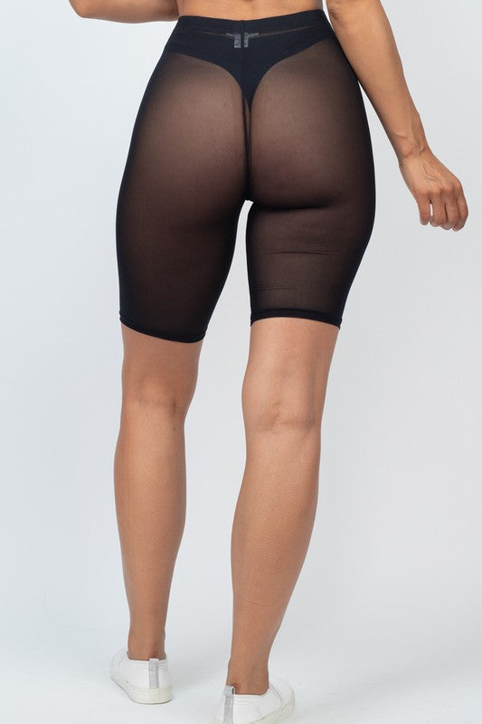 Sheer Biker Shorts