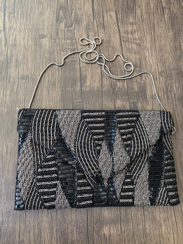 Cora Leaf Beaded Clutch