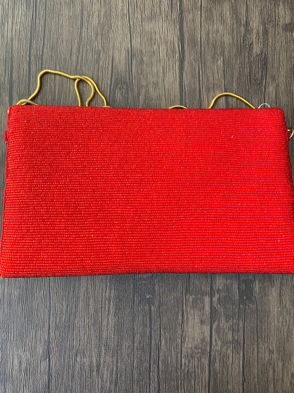Cora Leaf Beaded Clutch