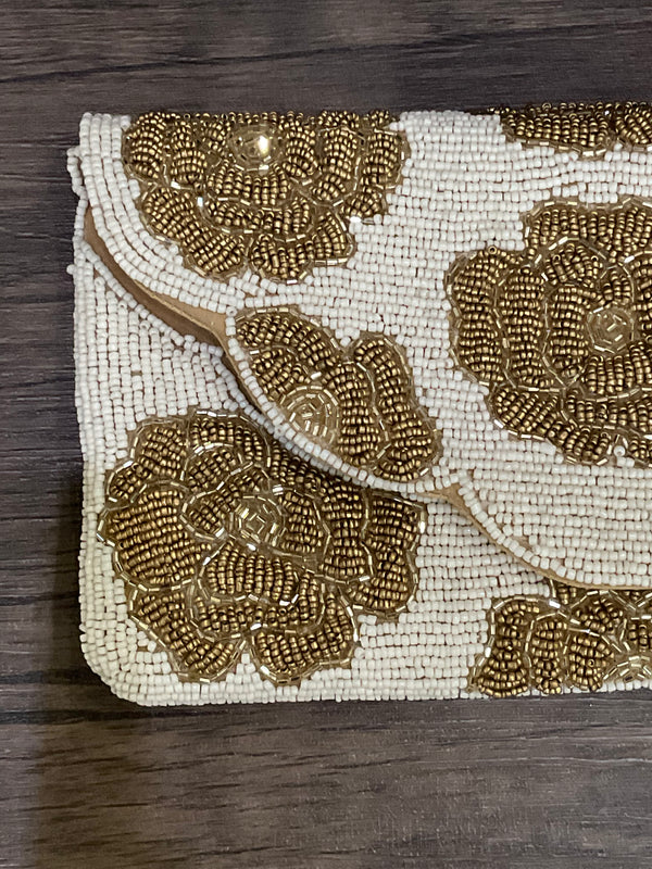 Golden Beaded Clutch