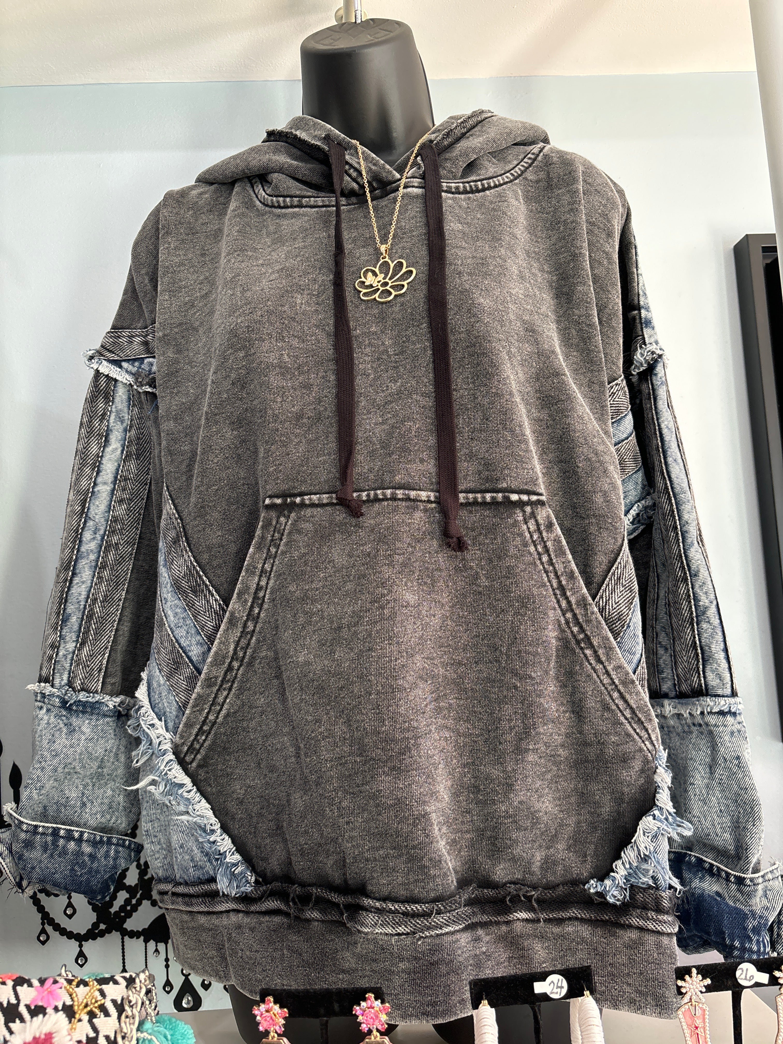 Two Tone Denim Hoodie