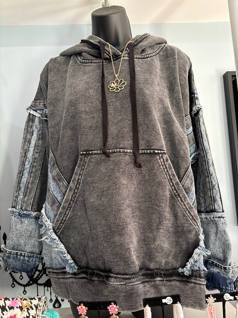 Two Tone Denim Hoodie