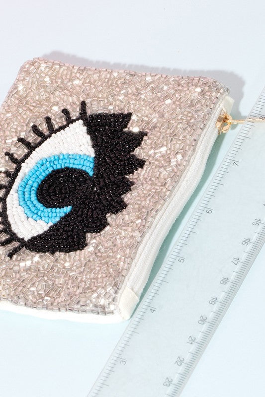 Sparkle Eye Beaded Coin Purse