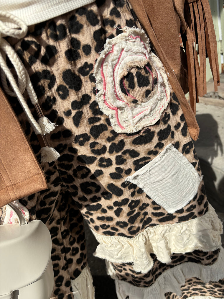 Ruffle Cheetah Pants