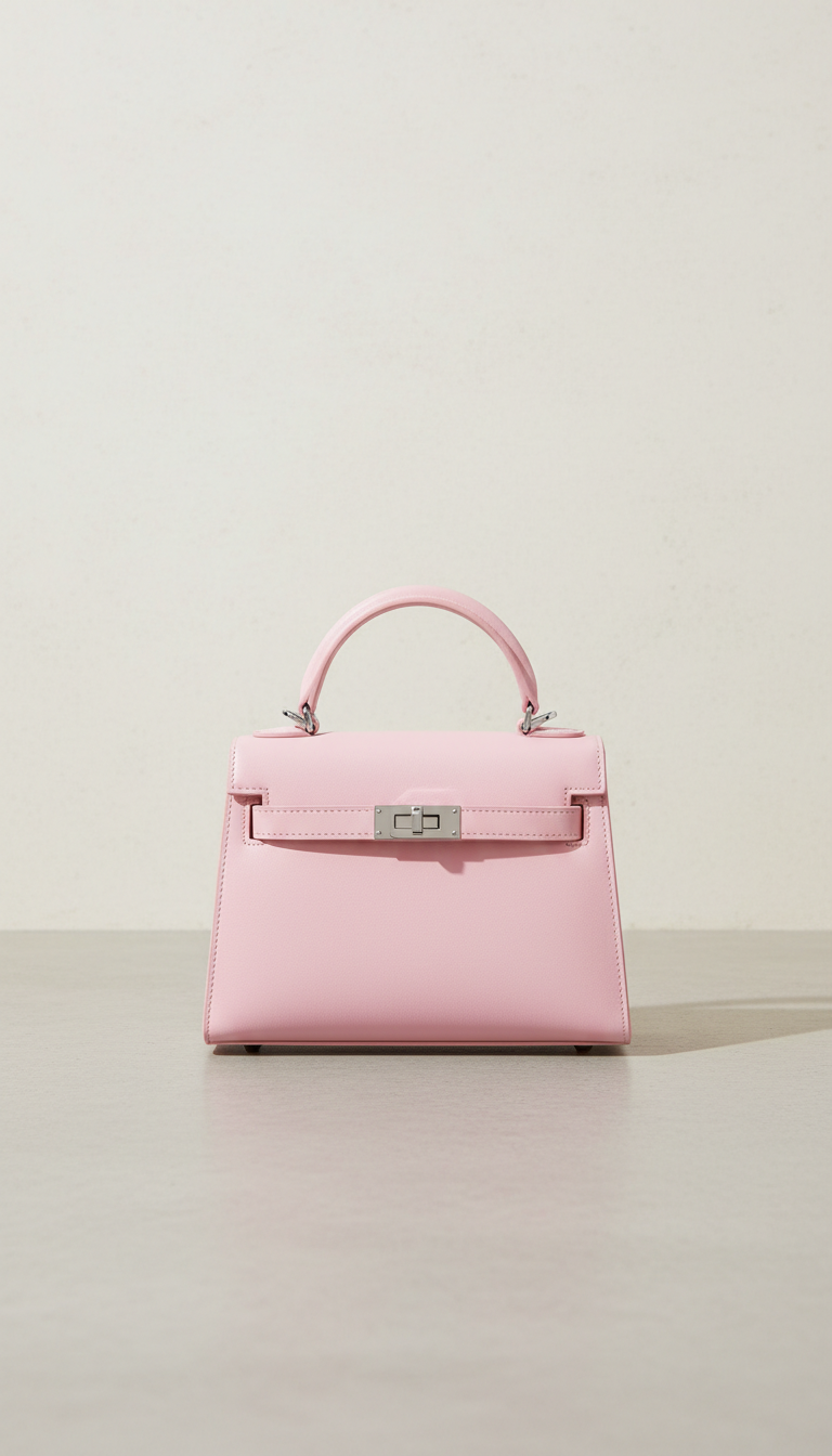 Petal pink mini structured handbag