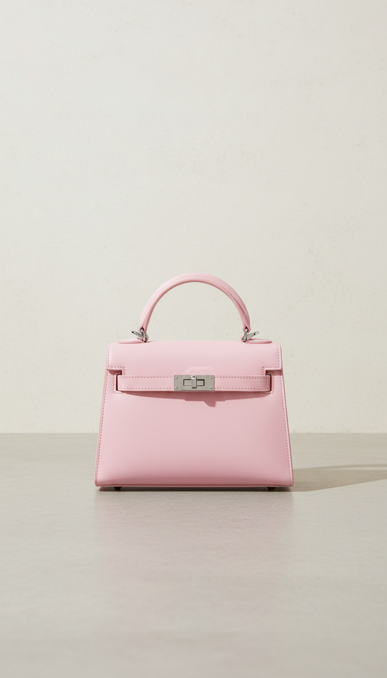 Petal pink mini structured handbag