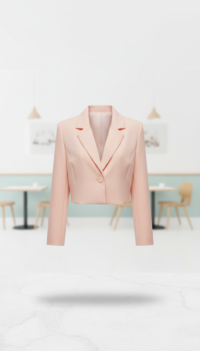 Cropped peach blazer