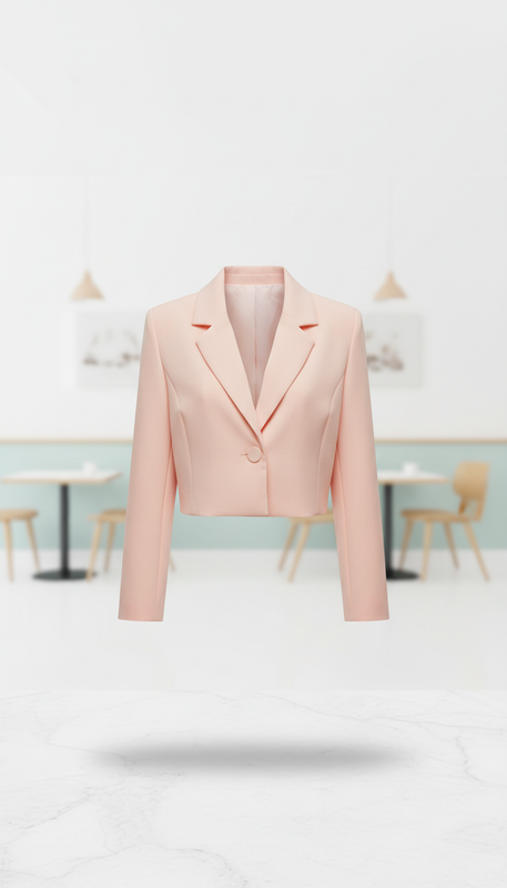 Cropped peach blazer