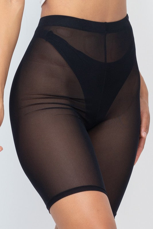 Sheer Biker Shorts