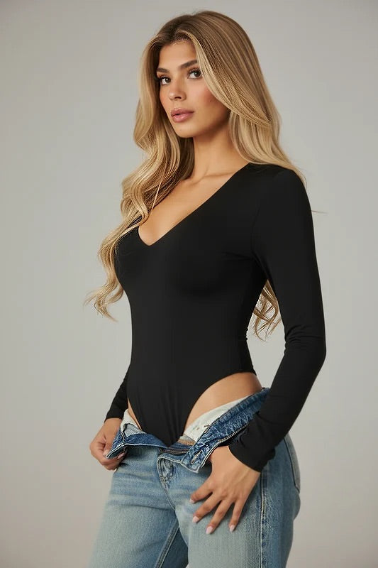 Like Skin V-Neck Bodysuit