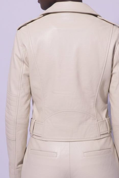 Vanilla Cream Moto Jacket