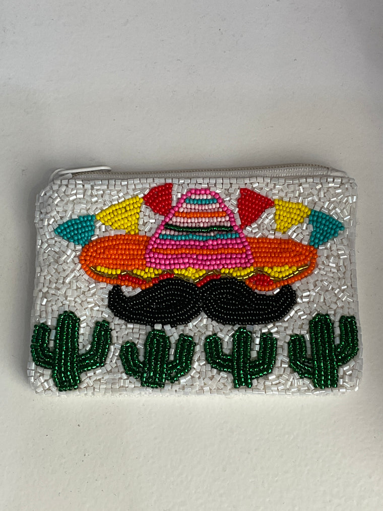 Sombrero Beaded Coin Purse