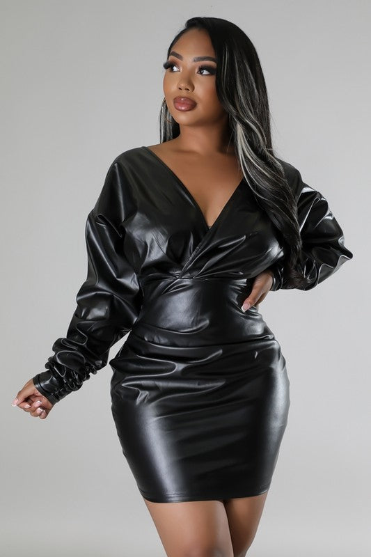 Farrah Leather Dress