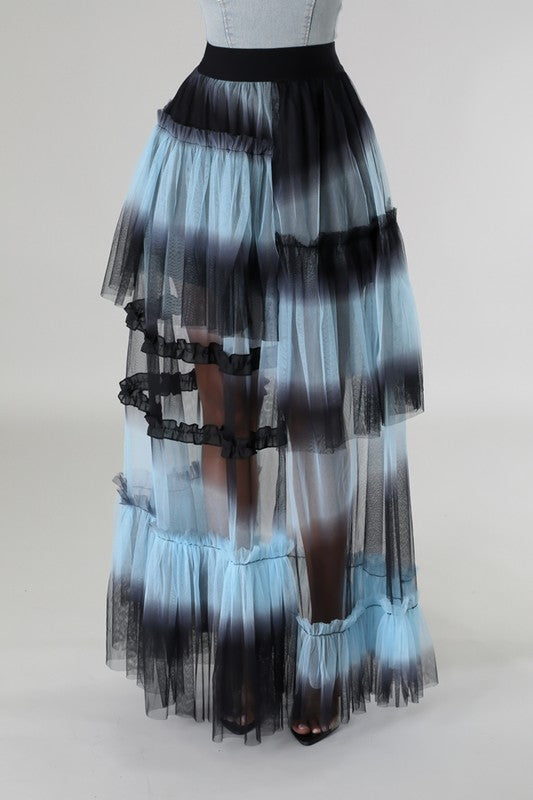 ★CRANK★SHEER FRILL LAYERED SKIRT_PINK★正規品/韓国直送料込 SHEER FRILL LAYERED SKIRT_PINK - CRANK