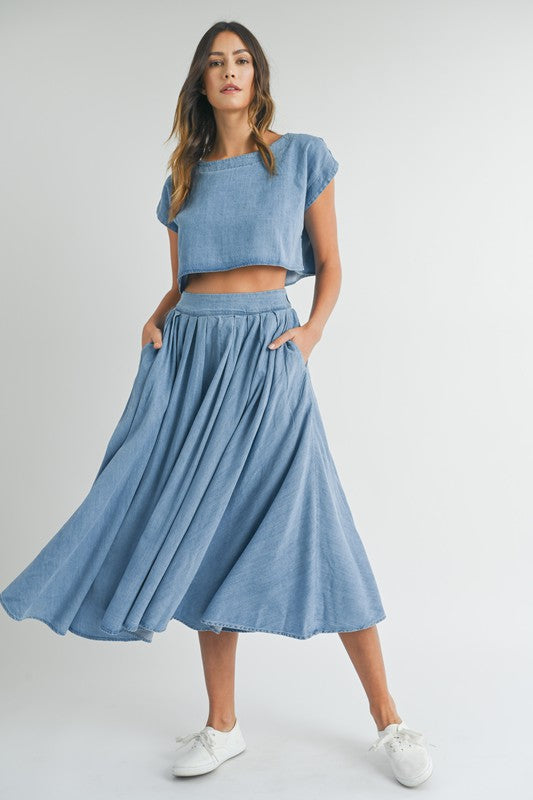 Savannah Denim Skirt Set