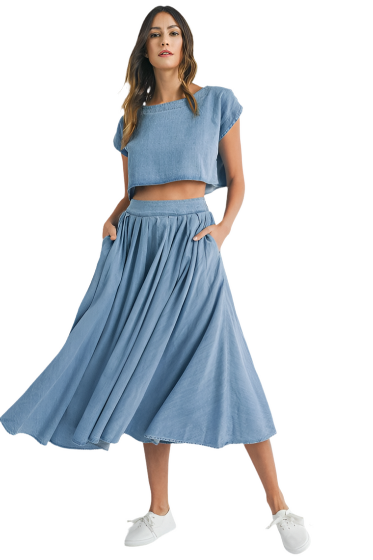 Savannah Denim Skirt Set