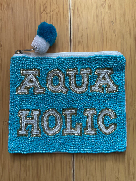 Aquaholic Beaded Coin Purse