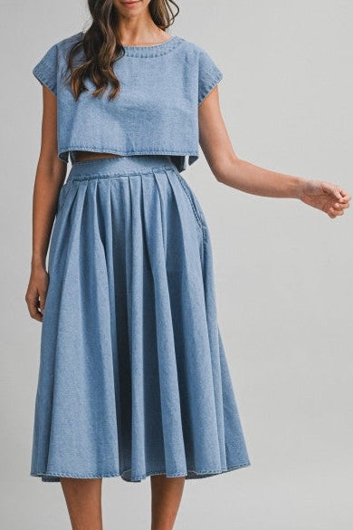 Savannah Denim Skirt Set