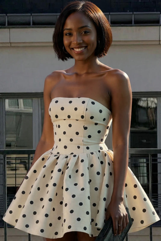 polka dot strapless mini dress Polka Dot Mini Dress L