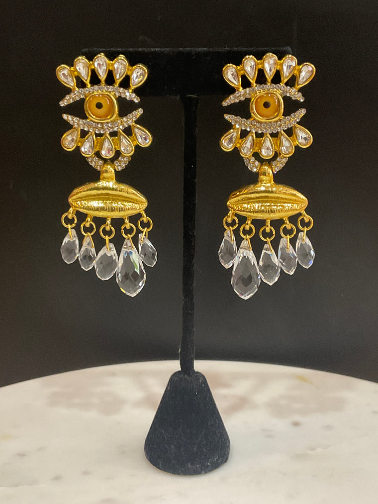Evil-eye Teardrop Earrings