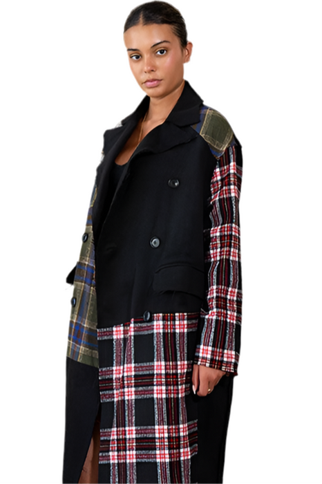 Plaid Mix Coat