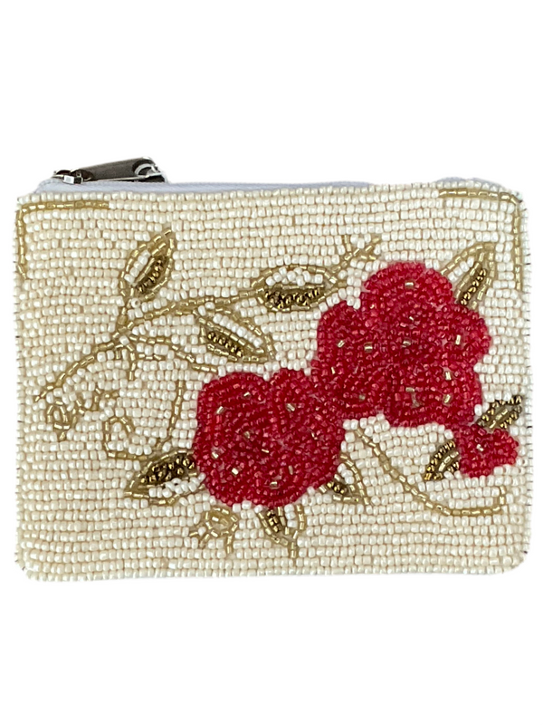 Flower Beaded Coin Purse