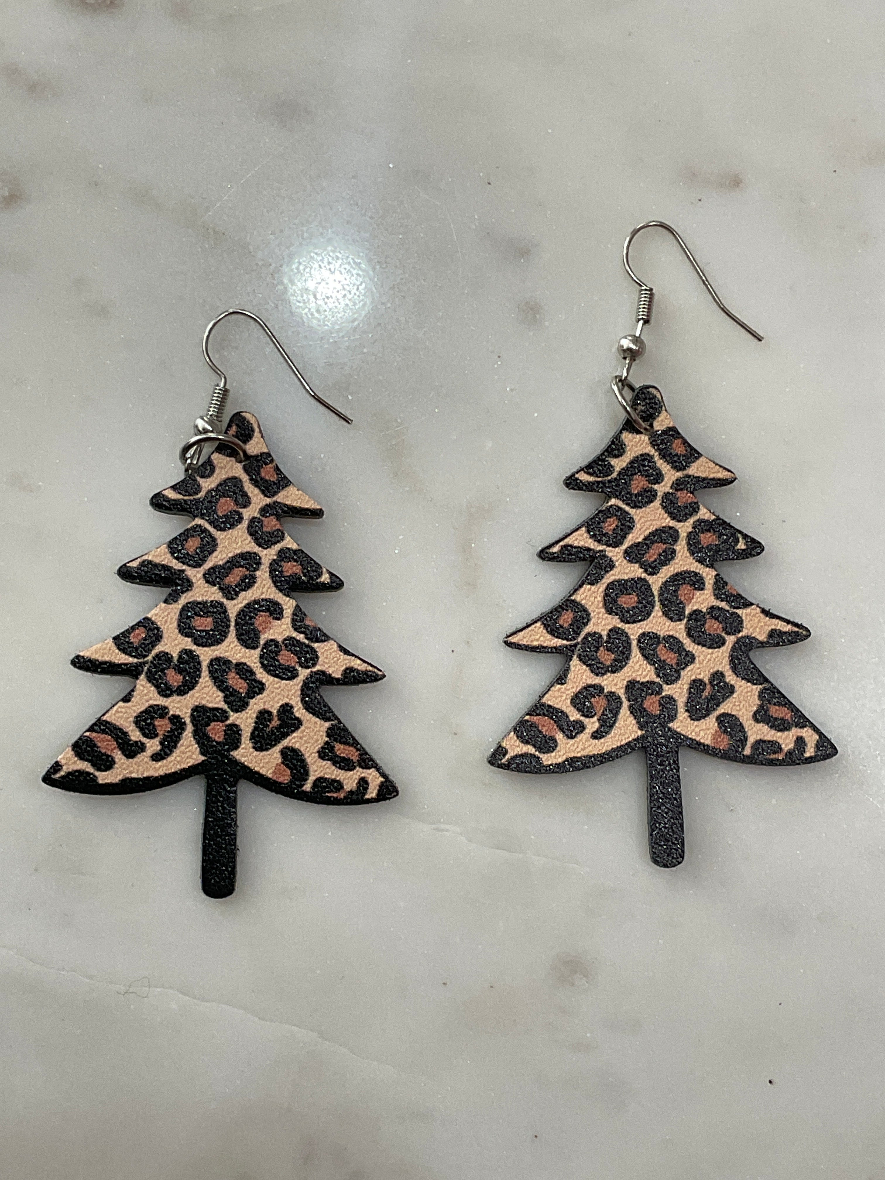 Cheetah  Tree Earrings