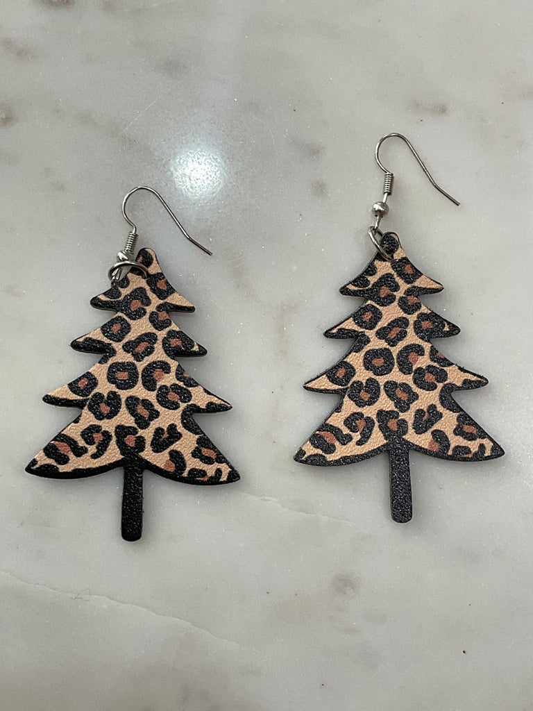 Cheetah  Tree Earrings