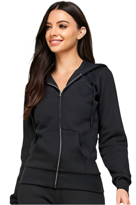 Basic Zip-up Fleece Hoodie