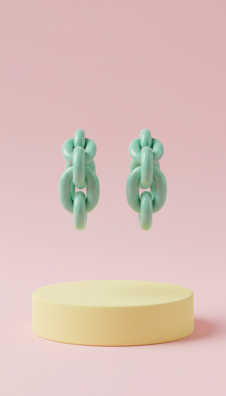 Mint pop chunky acrylic hoop earrings
