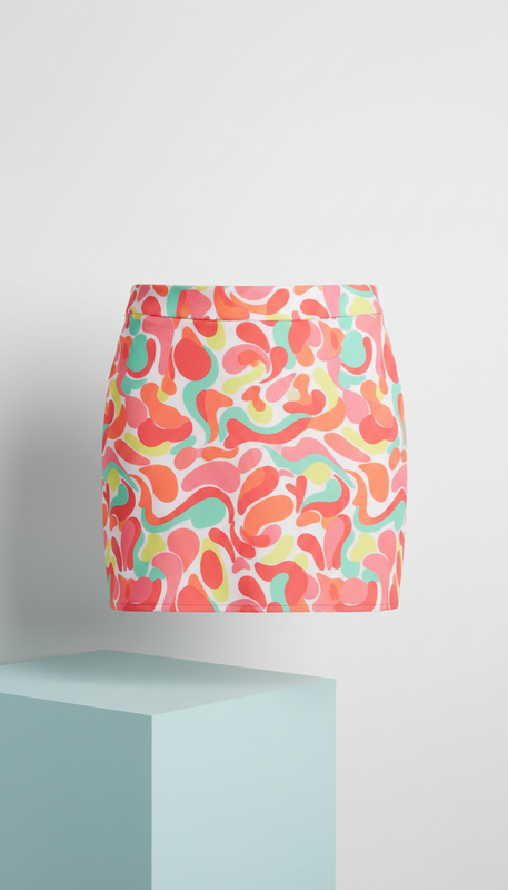 Coral crush patterned mini skirt