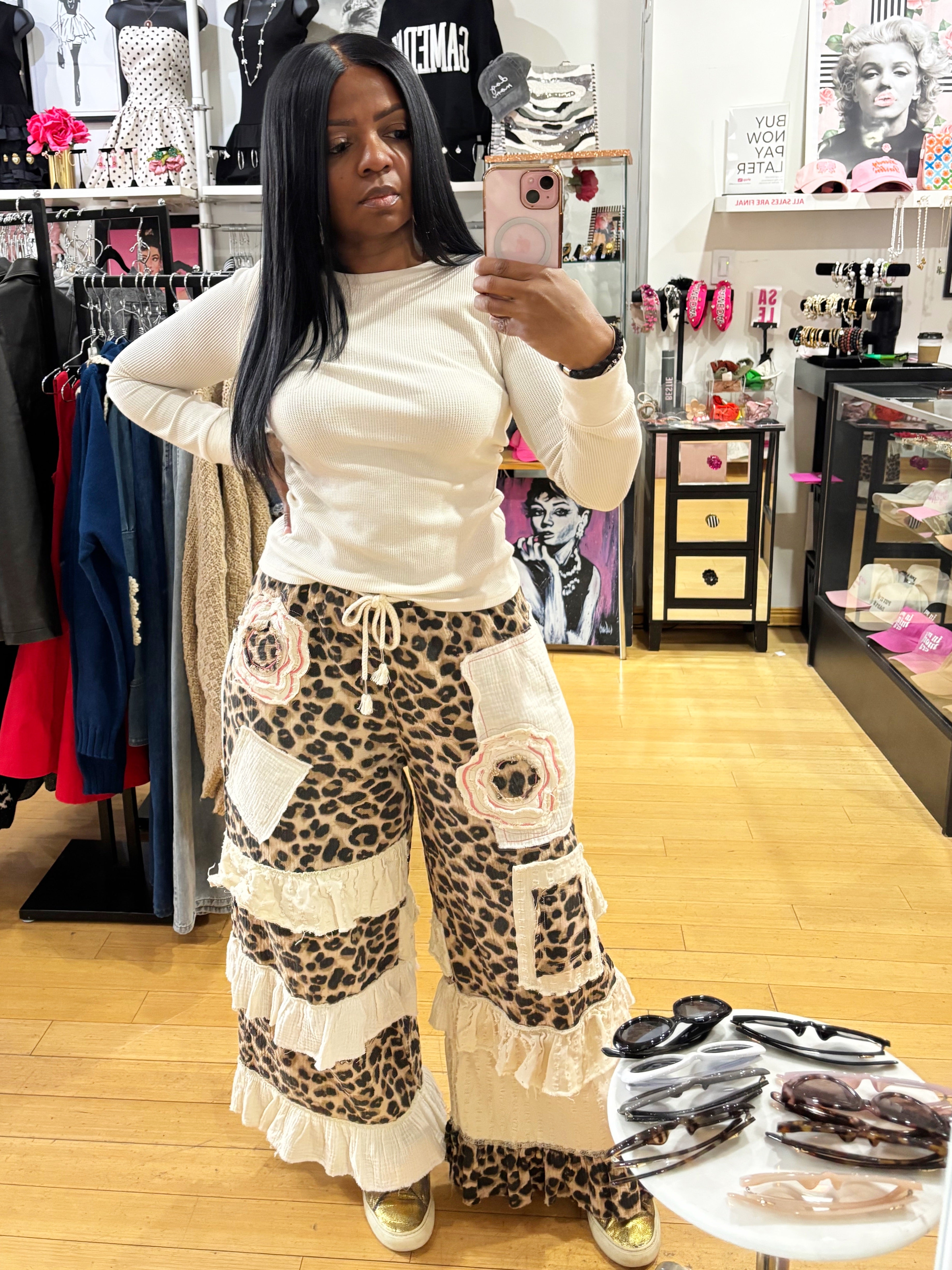 Ruffle Cheetah Pants