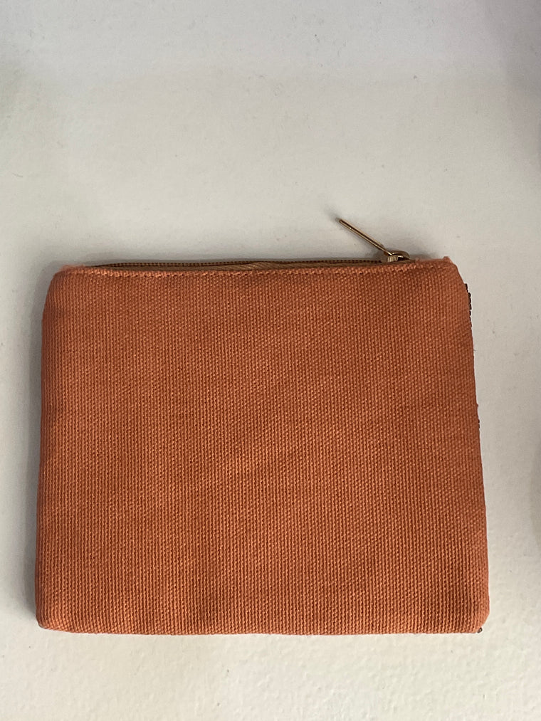 Coffee Beaded Coin Purse