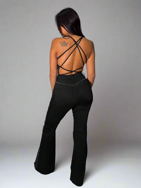 Studded Flare Jeans