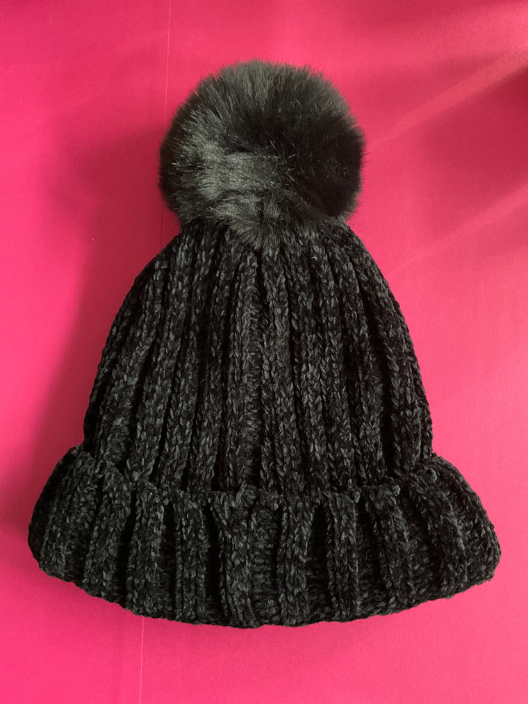 Plush Pom Pom Hat