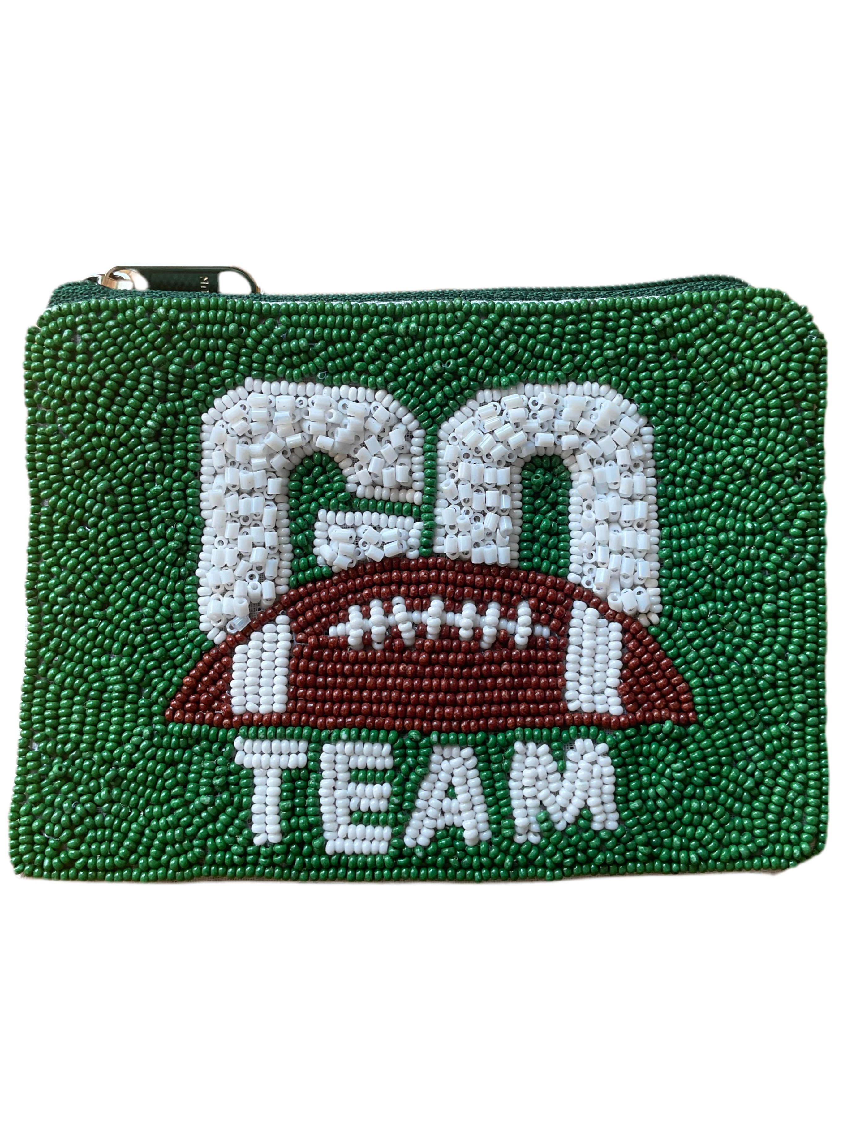 Go Team Beaded Coin Purse