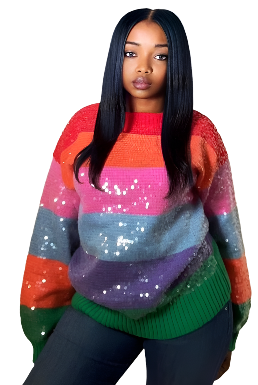 Rainbow Sequence Pullover