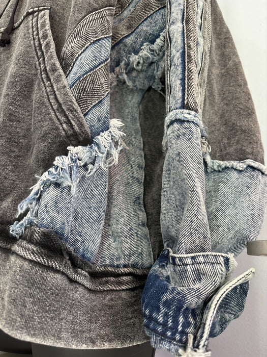 Two Tone Denim Hoodie