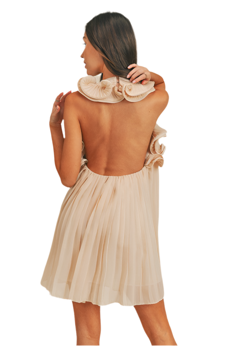 Felice Ruffle Halter Dress