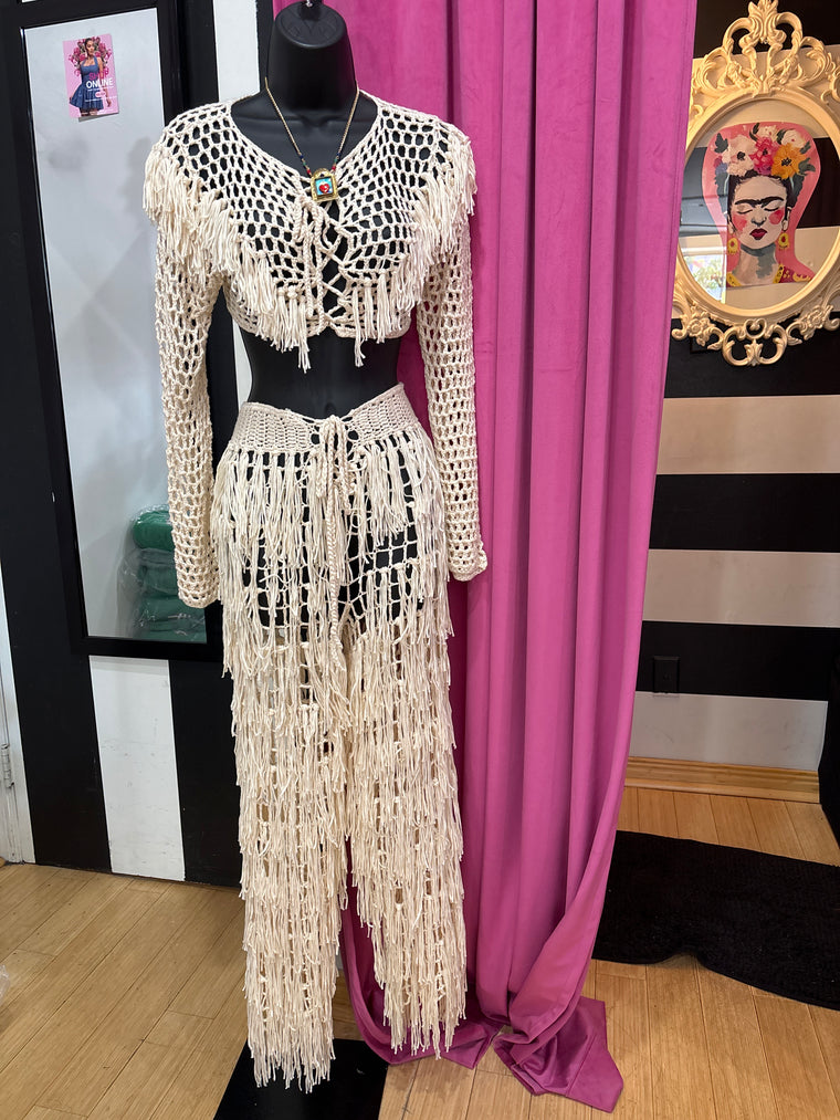 Crochet Fringed Set