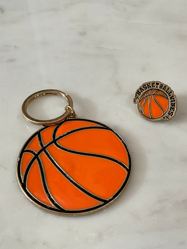 Basketball Vibes Keychain & Pin Set