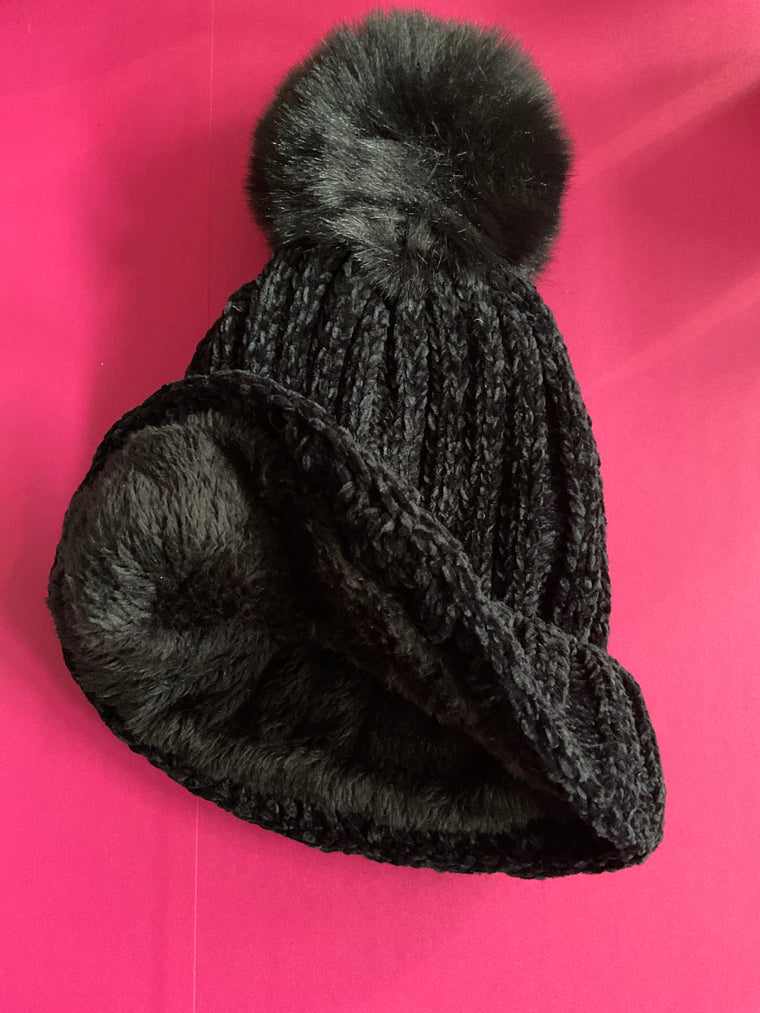 Plush Pom Pom Hat