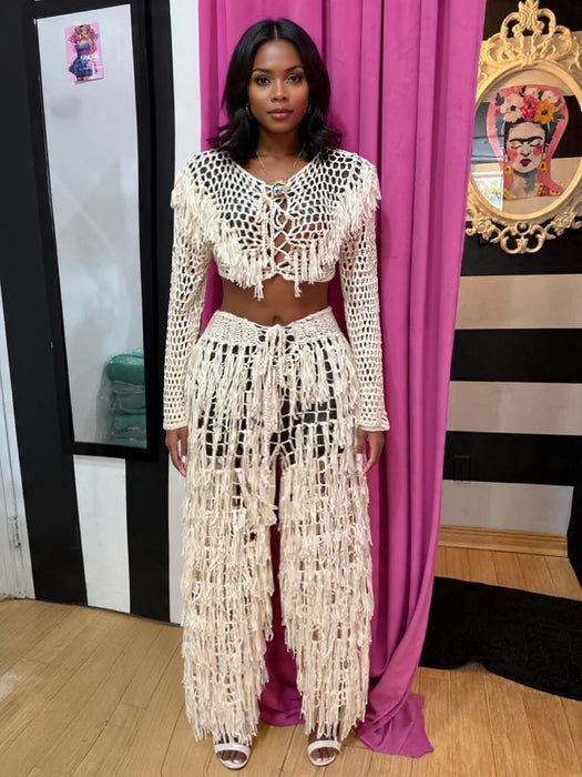 Crochet Fringed Set