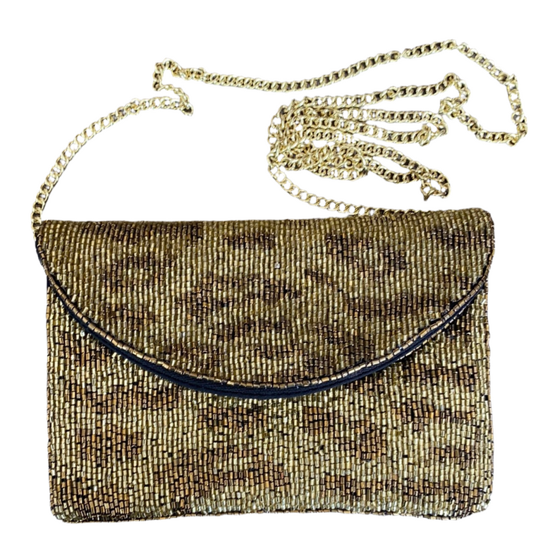 Gold Cheetah Mini Clutch