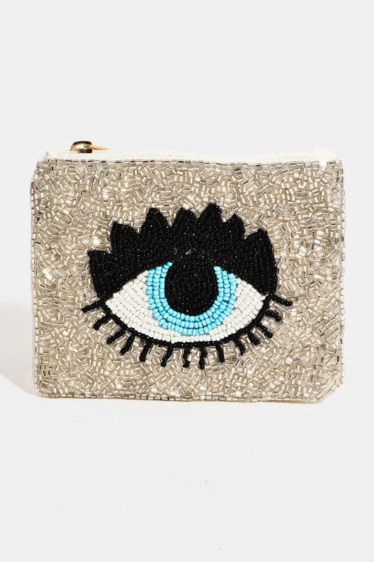 Sparkle Eye Beaded Coin Purse