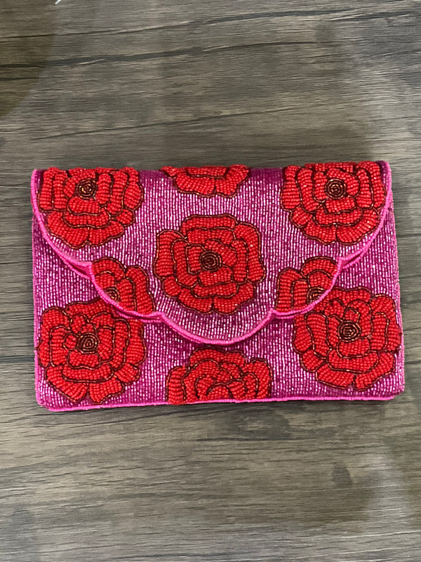Floral Beaded Clutch