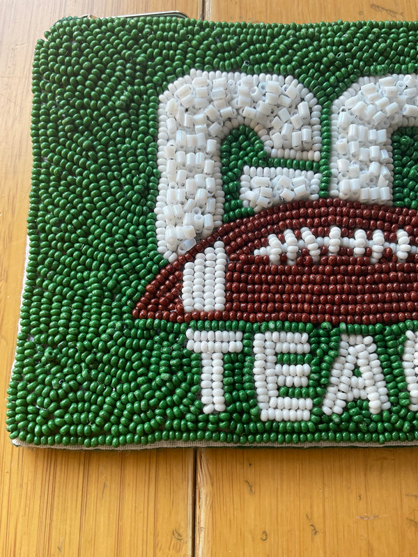 Go Team Beaded Coin Purse