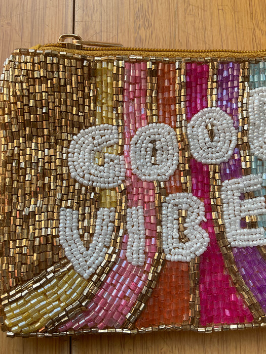 Good Vibes Beaded Coin Purse