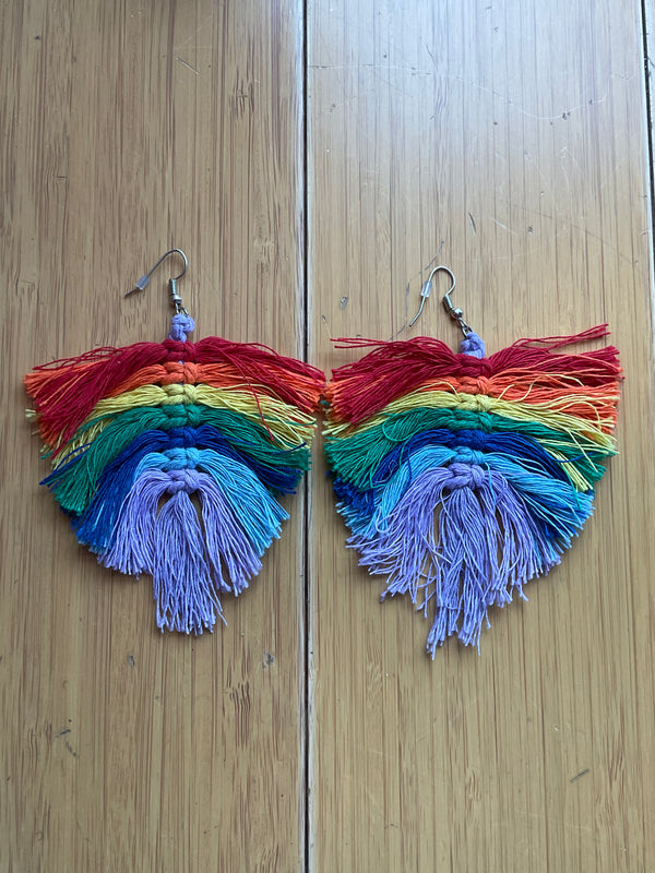 Rainbow Fringe Earrings