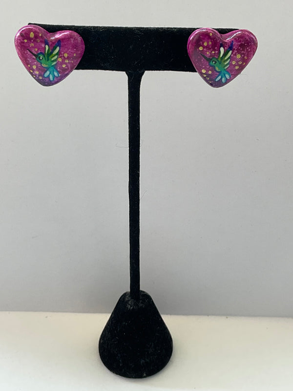 Hummingbird Heart Earrings